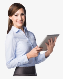 Go To Image - Png Business Woman Tablet, Transparent Png, Transparent PNG