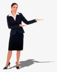 Transparent Woman Pointing Png - Business Woman Standing Png, Png Download, Transparent PNG