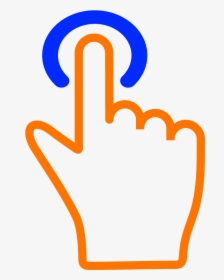 Simplicity Orange Finger Blue Button 4 4 - Tap Here Icon Png, Transparent Png, Transparent PNG