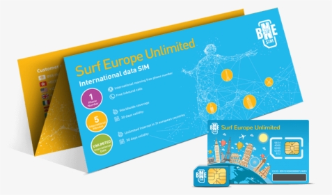 Surf Europe Unlimited Sim Card - Best Design Sim Card, HD Png Download, Transparent PNG