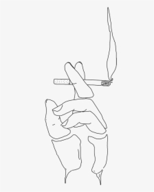 #smoke #cigarette #aesthetic #kawaii #anime #art #sticker - Simple Smoking Man Drawing, HD Png Download, Transparent PNG