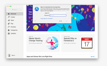 Sign Out In App Store Fix Macos - High Sierra Download Under Mojave, HD Png Download, Transparent PNG
