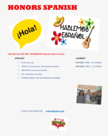Flyer Detailing Honors Spanish Courses - Graphic Design, HD Png Download, Transparent PNG