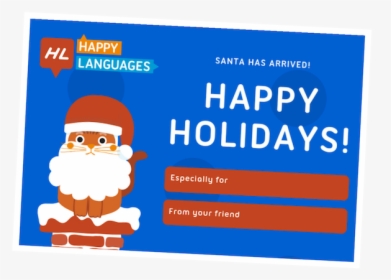 Happy Languages Christmas Voucher - Santa Claus, HD Png Download, Transparent PNG