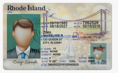 Rhode Island Driver License Psd Template - Identity Document, HD Png Download, Transparent PNG