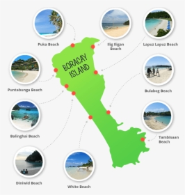 Beach-map - Boracay Island Tourist Spot, HD Png Download, Transparent PNG