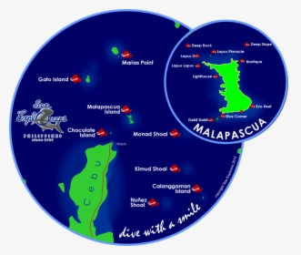 Click Dive Sites - Monad Shoal Malapascua Map, HD Png Download, Transparent PNG