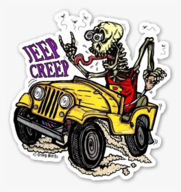 Jeep Creep Skeleton Sticker - Rat Fink, HD Png Download, Transparent PNG