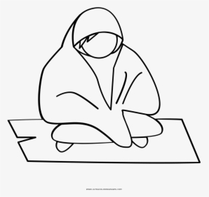 Homeless Person Coloring Page - Line Art, HD Png Download, Transparent PNG