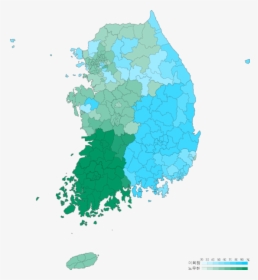 Presidential Election Of South Korea 2002 Result By - South Korea Map, HD Png Download, Transparent PNG