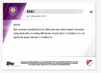 Mls Topps Now® Card - Topps, HD Png Download, Transparent PNG