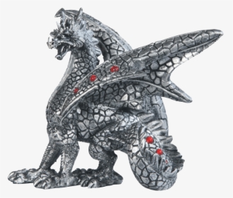 Small Silver Dragon Statue - Dragon, HD Png Download, Transparent PNG