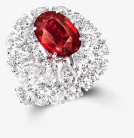 A Graff Ruby And Diamond Ring Featuring A Oval Shape - Graff Oval Ruby Ring, HD Png Download, Transparent PNG