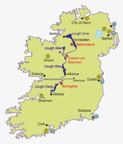 Ireland Map - River Shannon On A Map, HD Png Download, Transparent PNG