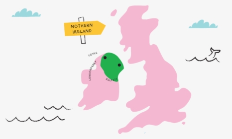 Illustration Of A Map Of Northern Ireland - North South Divide Population, HD Png Download, Transparent PNG
