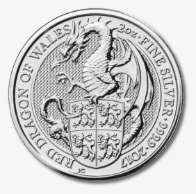 Queen S Beasts Dragon 2oz Silver Coin - Platinum Coins, HD Png Download, Transparent PNG