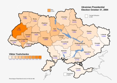Ukraine Presidential Oct 2004 Vote - Economic Development Map In Ukraine, HD Png Download, Transparent PNG