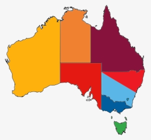 Ffa State Member Federations - Australian Map Time Zones, HD Png Download, Transparent PNG