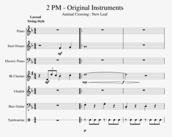 Animal Crossing 5pm Sheet Music, HD Png Download, Transparent PNG