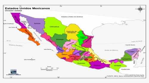 Mapa Mexico Png , Png Download - Mexico States, Transparent Png, Transparent PNG