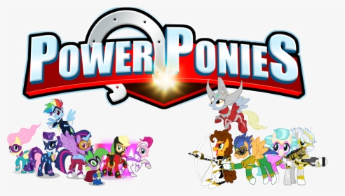 Crossover, Derpy Hooves, Double Diamond, Dragon, Fluttershy, - Power Ponies Power Rangers, HD Png Download, Transparent PNG