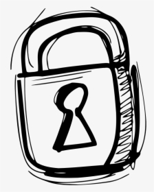 Sketched Lock - Lock And Key, HD Png Download, Transparent PNG