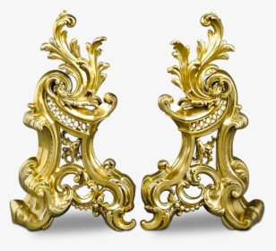 French Rococo-style Brass Andirons - Rococo Style, HD Png Download, Transparent PNG