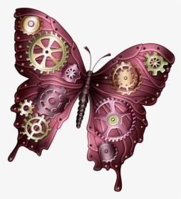Butterfly Steampunk Clip Art - Steampunk Butterfly Art, HD Png Download, Transparent PNG