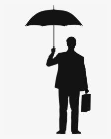 Man With Umbrella Silhouette Png, Transparent Png, Transparent PNG