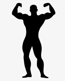Muscular Man Flexing Silhouette Comments - Muscular Man Silhouette Png, Transparent Png, Transparent PNG