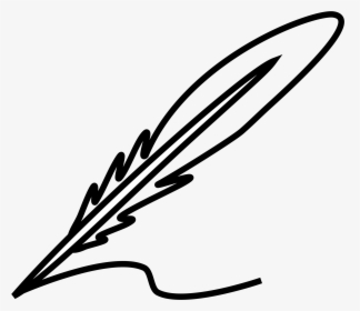 Clipart - Feather Pen Clipart Black And White, HD Png Download, Transparent PNG