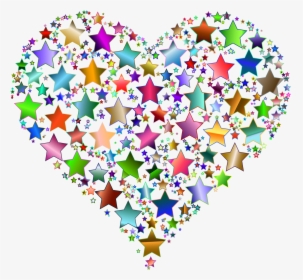 Colorful Heart Stars 9 Variation 2 No Background Clip - Colorful Heart And Star, HD Png Download, Transparent PNG