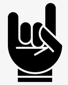 Hand With White Outline Forming A Rock On Symbol Comments - Rock On Symbol Svg, HD Png Download, Transparent PNG