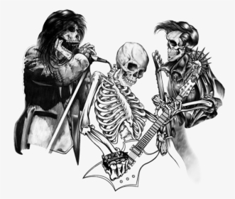 Rock Band Png - Rock Band Skeleton Drawing, Transparent Png, Transparent PNG