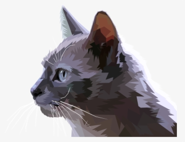 Domestic Short Haired Cat,small To Medium Sized Cats,kitten - Cat Head Drawing Profile, HD Png Download, Transparent PNG