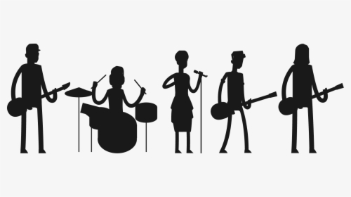 Rock Band Silhouette Png - Band Black And White Png, Transparent Png, Transparent PNG