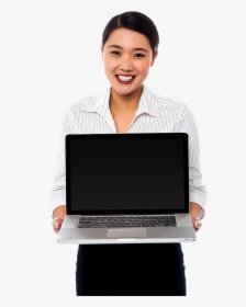 Girl With Laptop Png - Png Laptop Images With Girl, Transparent Png, Transparent PNG