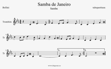 Tubescore Janeiro S Samba By Bellini Sheet Music For - Samba De Janeiro Partitura, HD Png Download, Transparent PNG
