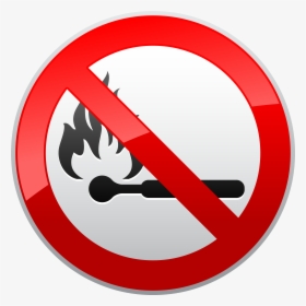 No Naked Flames Prohibition Sign Png Clipart - No Naked Flames Signs, Transparent Png, Transparent PNG