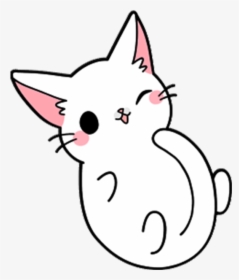 Cute Sit Cat Yang Kitten Drawing Clipart - Drawing Cute Cat Cartoon, HD Png Download, Transparent PNG