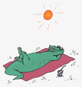 Alligator Sunbathing Svg Clip Arts - Alligator Sun Bathing, HD Png Download, Transparent PNG