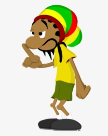 Weed Clipart Rasta - Bob Marley Cartoon Png, Transparent Png, Transparent PNG