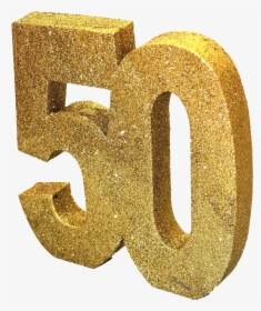 Number 50 With Glitter Png Image - 50th Birthday Gold, Transparent Png, Transparent PNG