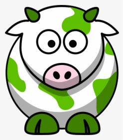 Green Cow Svg Clip Arts - Cartoon Cow Transparent Background, HD Png Download, Transparent PNG