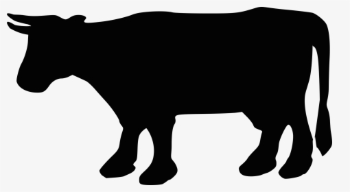Cow Silhouette 2 Icons Png - Simple Cow Silhouette, Transparent Png, Transparent PNG