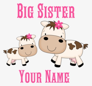 Big Sister Cute Cows Puzzle - Baby Animal Clipart Cow, HD Png Download, Transparent PNG