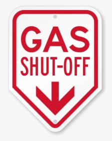 Gas Shut-off With Down Arrow Sign - Sign, HD Png Download, Transparent PNG