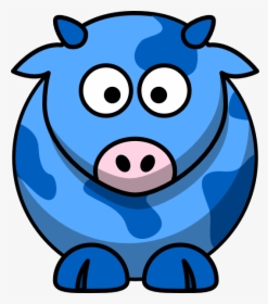 Blue Cow 2 Svg Clip Arts - Blue Cow Clipart, HD Png Download, Transparent PNG