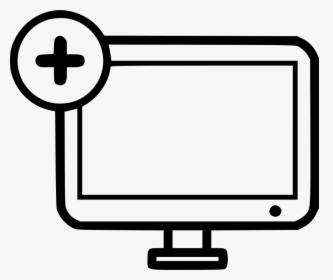 Screen Plus Add Computer Desktop Monitor - Desktop Alert Icon Png, Transparent Png, Transparent PNG
