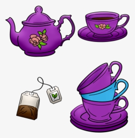 Tea Pot, Tea Cups, Stacked Cups, Tea Bag, Tea Time - Teapot, HD Png Download, Transparent PNG